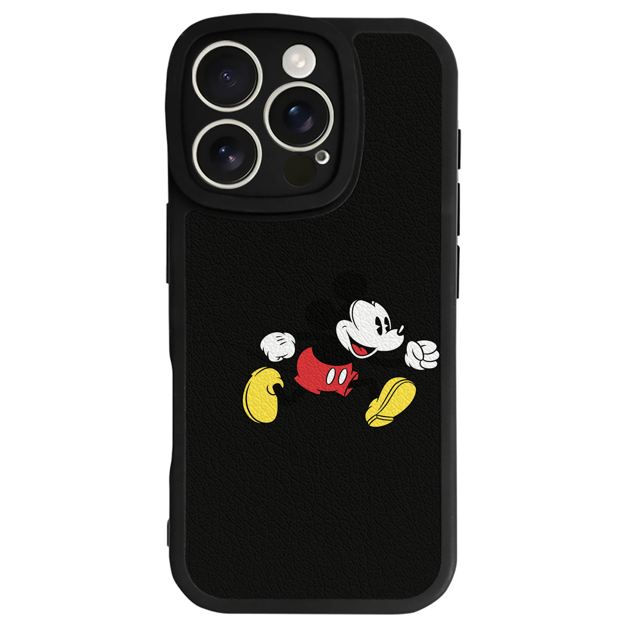 （画像用） ミッキーマウス Mickey Mouse 【iPhone 16シリーズ対応】シリコンスマホケース（レザー調） 材質：シリコン